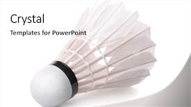  Presentation with badminton - Cool new PPT layouts with badminton shuttlecock isolated on white backdrop and a white colored foreground