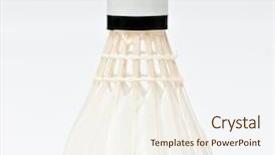  Presentation with badminton - Beautiful PPT theme featuring badminton shuttlecock on a light backdrop and a sky blue colored foreground