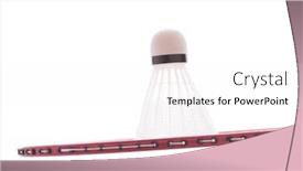  Presentation with white badminton shuttlecock - Beautiful presentation featuring badminton shuttlecock on top of a racket on white background backdrop and a white colored foreground