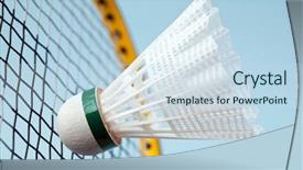  Presentation with badminton - Presentation theme having still life with two white orchid on black pebbles background and a dark gray colored foreground