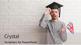  Presentation with brick wall - Amazing theme having baduk - young adult man over brick backdrop and a  colored foreground