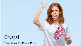  Presentation with united states old flag - Slides enhanced with baduk - young beautiful woman holding flag background and a  colored foreground