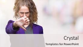  Presentation with student bad attitude - PPT theme consisting of baduk - young brunette student girl wearing background and a  colored foreground