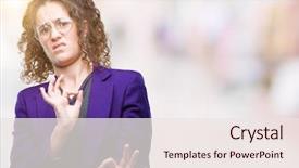  Presentation with happy young student girl holding - Audience pleasing presentation design consisting of baduk - young brunette student girl wearing backdrop and a sky blue colored foreground