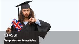  Presentation with graduation - Presentation theme having baduk - young hispanic woman wearing graduation background and a  colored foreground