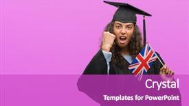  Presentation with graduation - Amazing theme having baduk - young hispanic woman wearing graduation backdrop and a  colored foreground