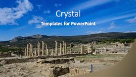  Presentation with ancient roman - Slide deck having baelo-claudia-is-an-ancient background and a  colored foreground