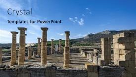  Presentation with ancient roman - Presentation with baelo-claudia-is-an-ancient background and a teal colored foreground