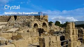  Presentation with ancient roman - PPT layouts consisting of baelo-claudia-is-an-ancient background and a teal colored foreground