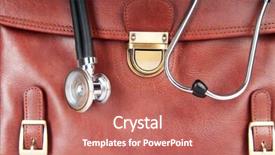  Presentation with leather bag - Theme having doctor's brown leather case background and a  colored foreground