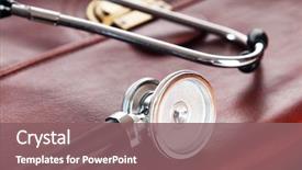  Presentation with case studies - Cool new presentation theme with doctor's brown leather case backdrop and a violet colored foreground