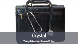  Presentation with emergency case - Presentation theme with doctors' case with stethoscope isolated background and a dark gray colored foreground