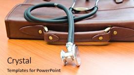  Presentation with wooden cross against the sky - Slide deck having doctor's case with stethoscope background and a  colored foreground