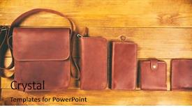  Presentation with leather bag - Colorful slide set enhanced with leather bag - men's accessories on the wooden backdrop and a red colored foreground