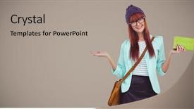  Presentation with animation - PPT layouts enhanced with bag and green book background and a light gray colored foreground