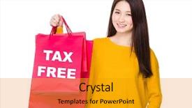  Presentation with bag - Cool new slide deck with bag and showing tax free backdrop and a  colored foreground