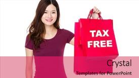  Presentation with bag - PPT theme enhanced with bag and showing tax free background and a  colored foreground