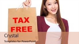  Presentation with tax free retirement - Beautiful PPT theme featuring bag and showing tax free backdrop and a coral colored foreground