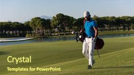  Presentation with golf course - Audience pleasing presentation theme consisting of bag and walking at course backdrop and a  colored foreground