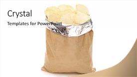  Presentation with potato chips - Audience pleasing presentation theme consisting of bag full of potato chips backdrop and a white colored foreground