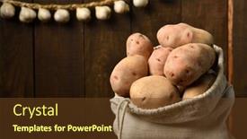  Presentation with garlic - Slide set with bag-full-of-potatoes background and a tawny brown colored foreground