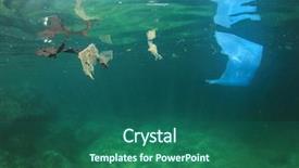  Presentation with plastic bag - Slide set featuring bag garbage trash rubbish pollution background and a ocean colored foreground