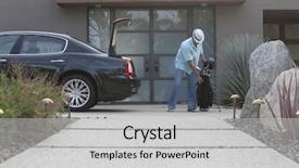  Presentation with gold man smile - Amazing PPT layouts having bag into boot of car backdrop and a light gray colored foreground