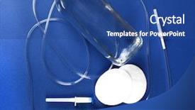  Presentation with infusion - Colorful slide deck enhanced with bag iv fluid - disposable infusion set on blue backdrop and a ocean colored foreground