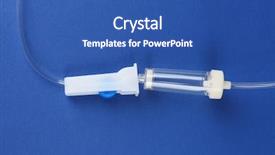  Presentation with infusion - Beautiful presentation featuring bag iv fluid - disposable infusion set on blue backdrop and a ocean colored foreground