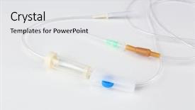  Presentation with infusion - Colorful PPT layouts enhanced with bag iv fluid - disposable infusion set on grey backdrop and a white colored foreground
