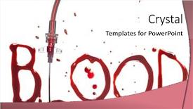  Presentation with dripping blood - Colorful presentation design enhanced with bag iv fluid - iv drip with the word backdrop and a white colored foreground