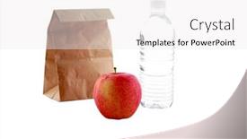  Presentation with lunch - Presentation design featuring bag lunch isolated on white background and a white colored foreground
