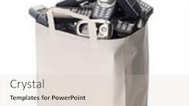  Presentation with bag - Amazing presentation having old vintage mobile phones - bag of cellphones backdrop and a soft green colored foreground