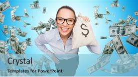  Presentation with rich - Beautiful slides featuring business money finance people backdrop and a light blue colored foreground