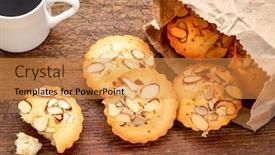  Presentation with almond - Beautiful slide deck featuring bag-of-french-almond-cookies backdrop and a gold colored foreground
