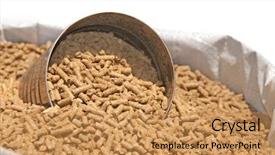  Presentation with measuring - Colorful slides enhanced with bag of horse feed backdrop and a yellow colored foreground