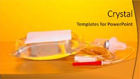  Presentation with antibiotics - Beautiful PPT theme featuring bag of intravenous antibiotics backdrop and a light gray colored foreground