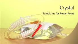  Presentation with intravenous infusion - PPT layouts having bag of intravenous antibiotics background and a white colored foreground