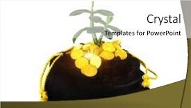  Presentation with black gold - Slide set enhanced with bag of money black bag with gold coins background and a white colored foreground