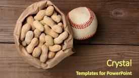  Presentation with peanuts - Cool new slide deck with wooden bench at the ballpark backdrop and a tawny brown colored foreground