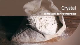  Presentation with flour - Presentation design with bag of white flour background and a violet colored foreground