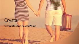  Presentation with beach bag - Presentation design featuring bag representing freedom and funy background and a coral colored foreground