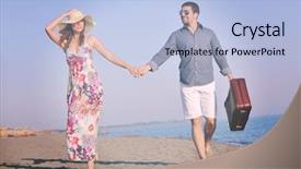  Presentation with beach bag - Colorful slide deck enhanced with bag representing freedom and funy backdrop and a light blue colored foreground