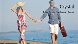  Presentation with beach bag - PPT layouts with bag representing freedom and funy background and a light blue colored foreground