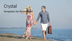  Presentation with beach bag - Colorful slide deck enhanced with bag representing freedom and funy backdrop and a light blue colored foreground