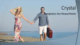  Presentation with beach bag - Theme having bag representing freedom and funy background and a light blue colored foreground