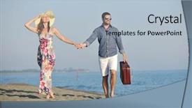  Presentation with beach bag - Audience pleasing PPT layouts consisting of bag representing freedom and funy backdrop and a light blue colored foreground