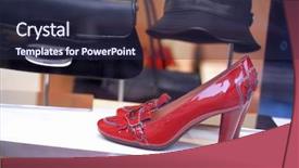  Presentation with boutique - PPT theme consisting of bag shoe show - close up shot background and a wine colored foreground
