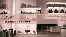  Presentation with fashion - Presentation theme with bag shoe show - fashion store background and a coral colored foreground