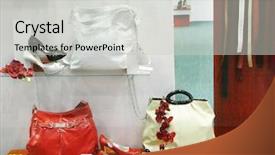  Presentation with bag - Slides featuring bag shoe show - store background and a light gray colored foreground